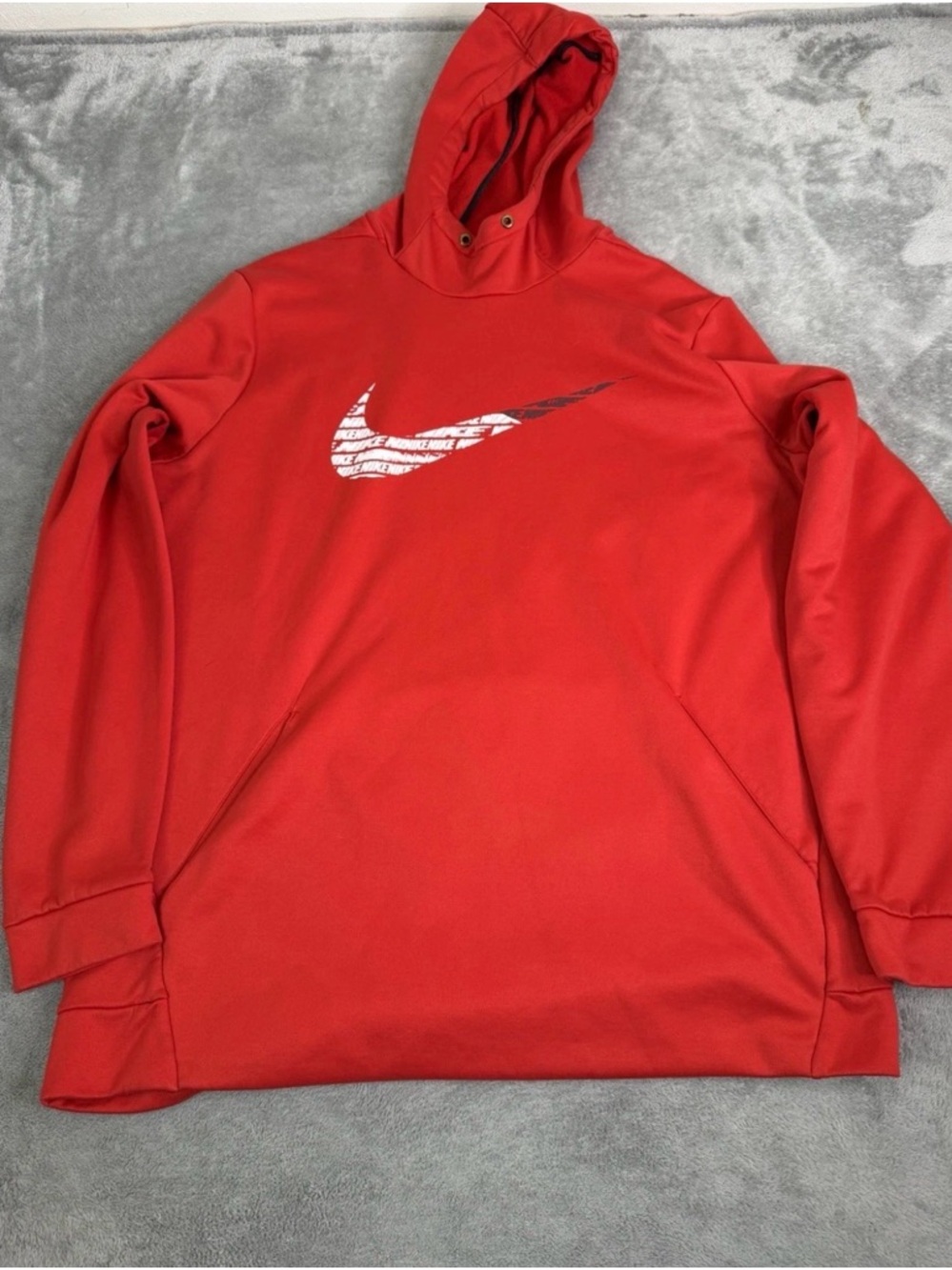 Nike Red Pullover Hoodie with White Swoosh men’s xl